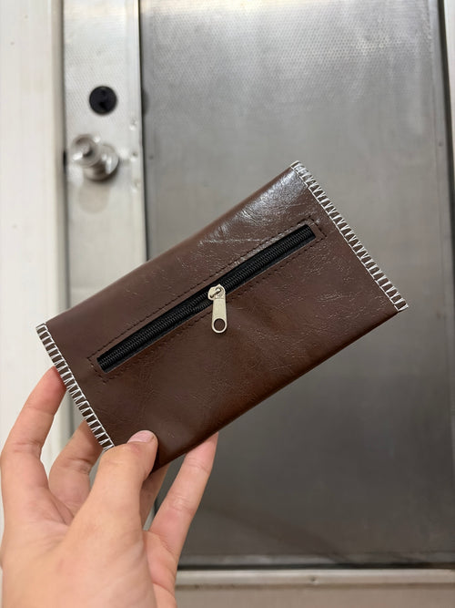 Brown Zip tobacco pouch