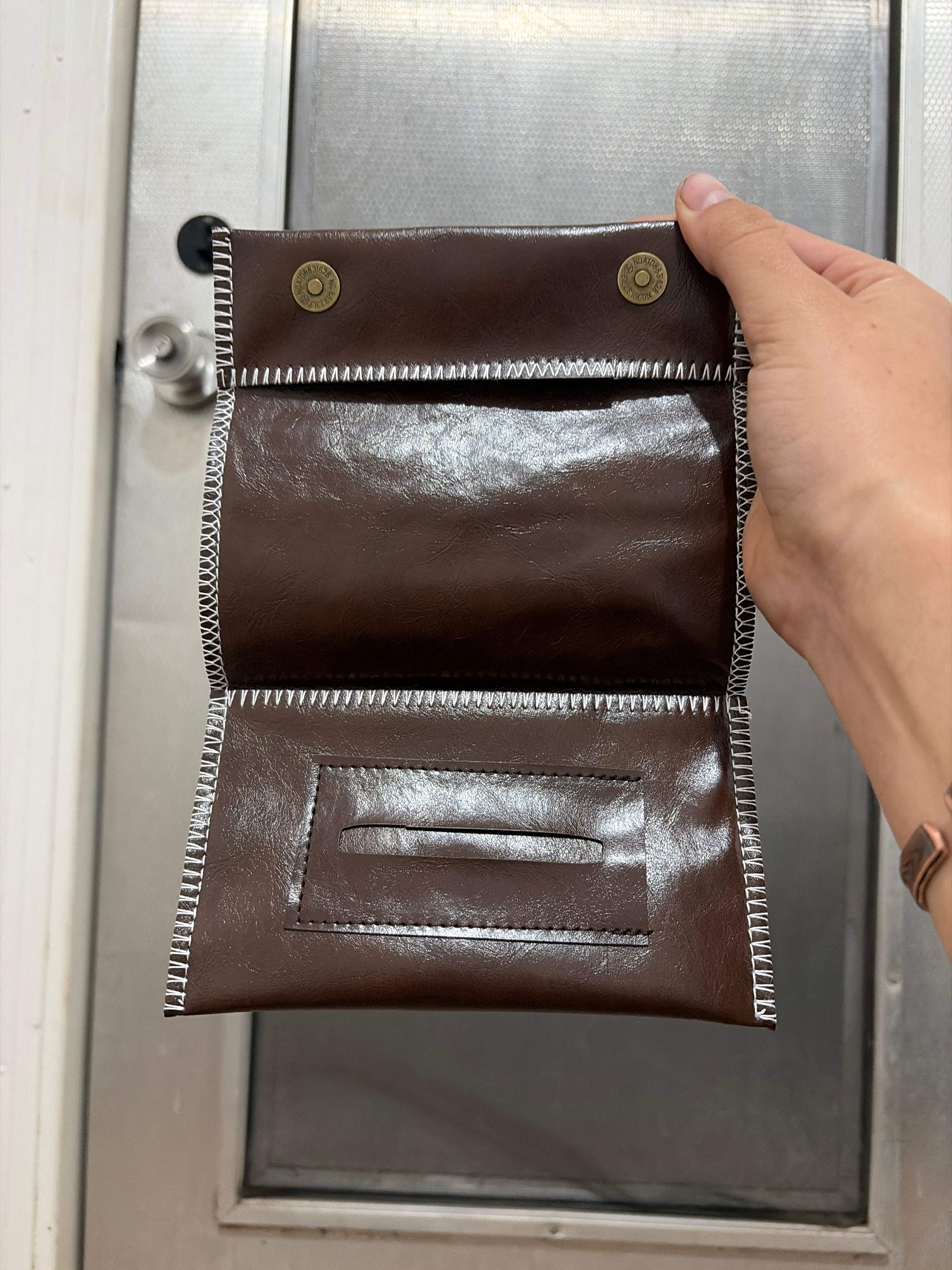 Brown Zip tobacco pouch